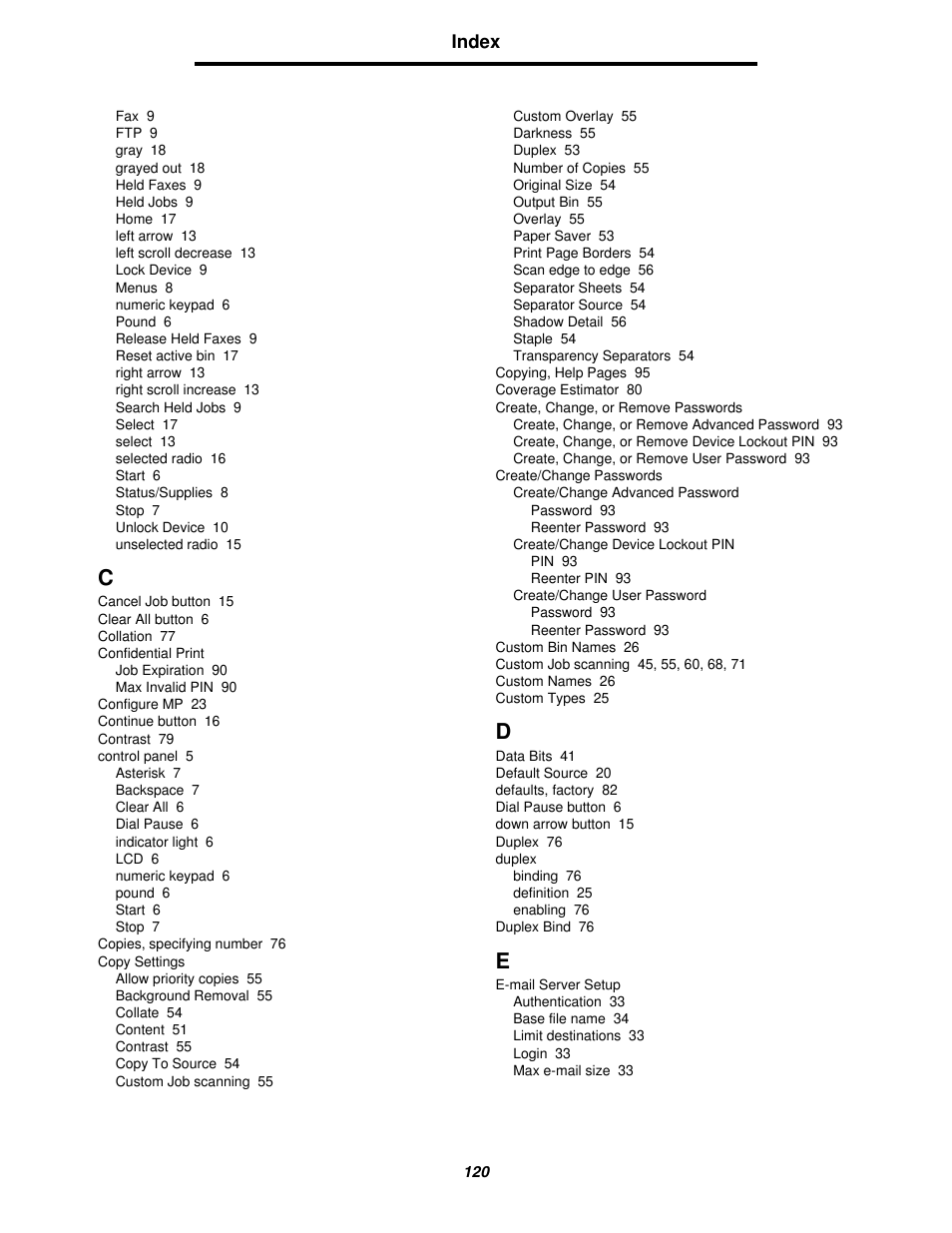Lexmark 4600MFP User Manual | Page 120 / 128