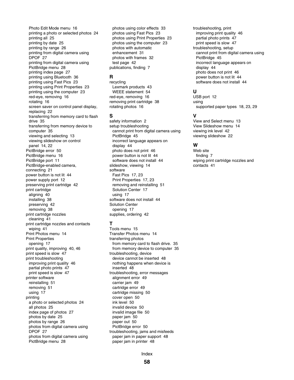 Lexmark 350 Series User Manual | Page 58 / 58