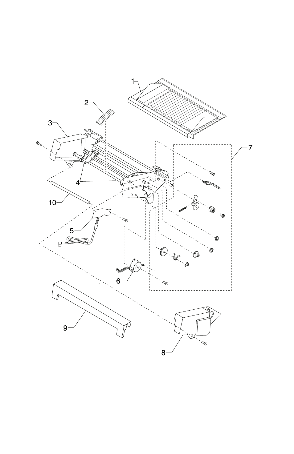 Assembly 7: tractor 2 option | Lexmark 24XX-100 User Manual | Page 160 / 168
