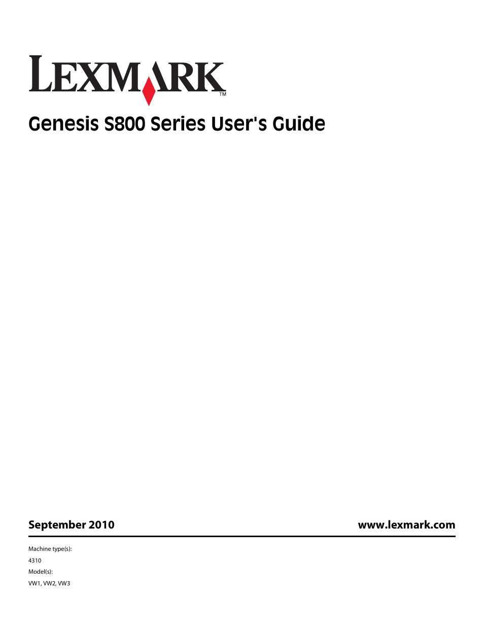 Lexmark S800 User Manual | 197 pages