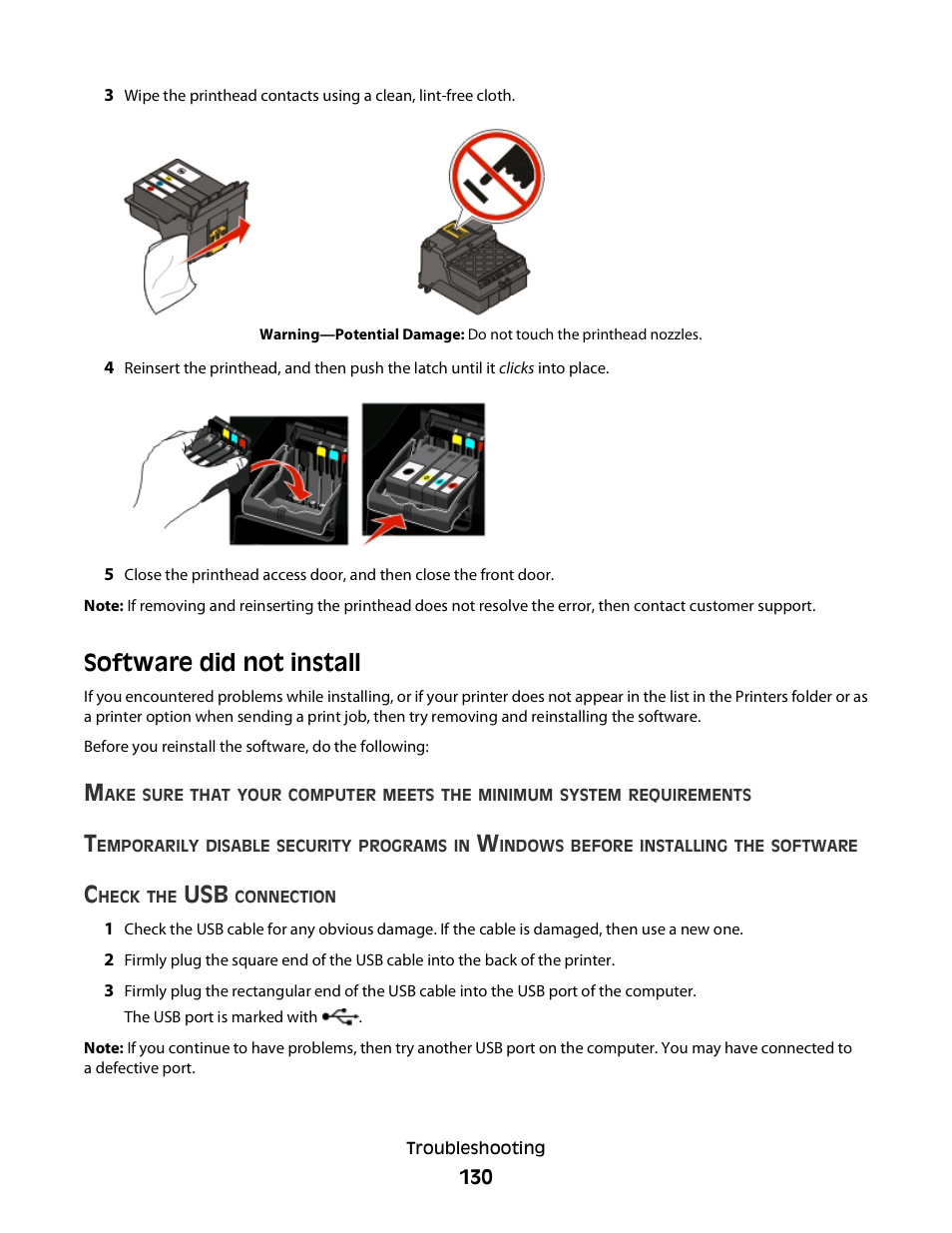 Software did not install | Lexmark S800 User Manual | Page 130 / 197