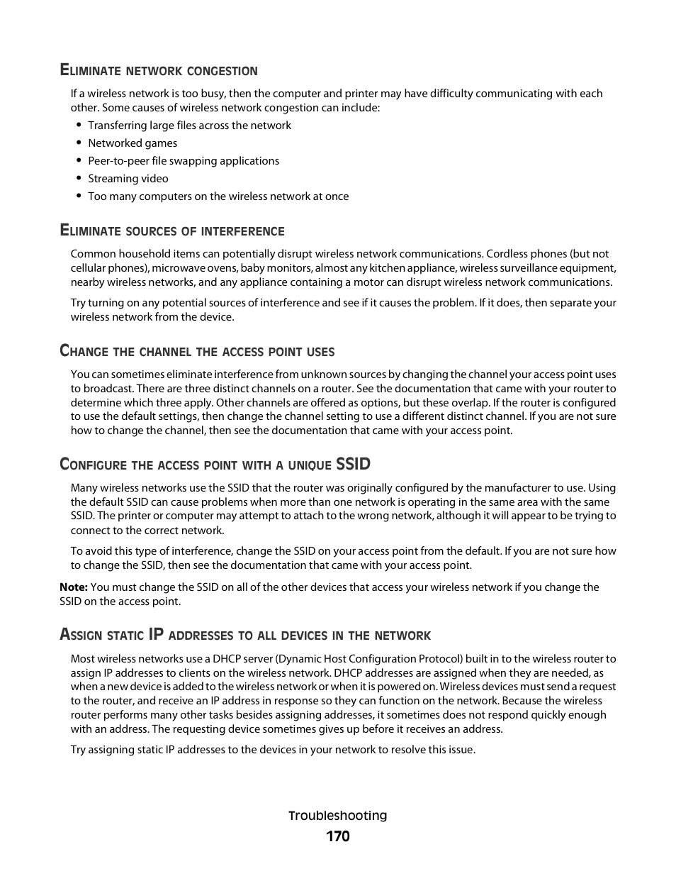 Ssid | Lexmark S800 User Manual | Page 170 / 197