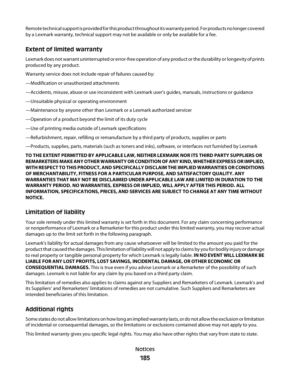 Lexmark S800 User Manual | Page 185 / 197