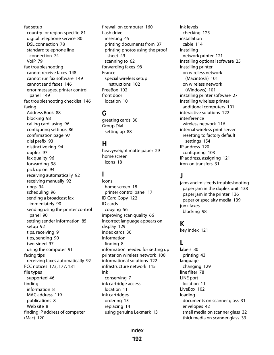 Lexmark S800 User Manual | Page 192 / 197