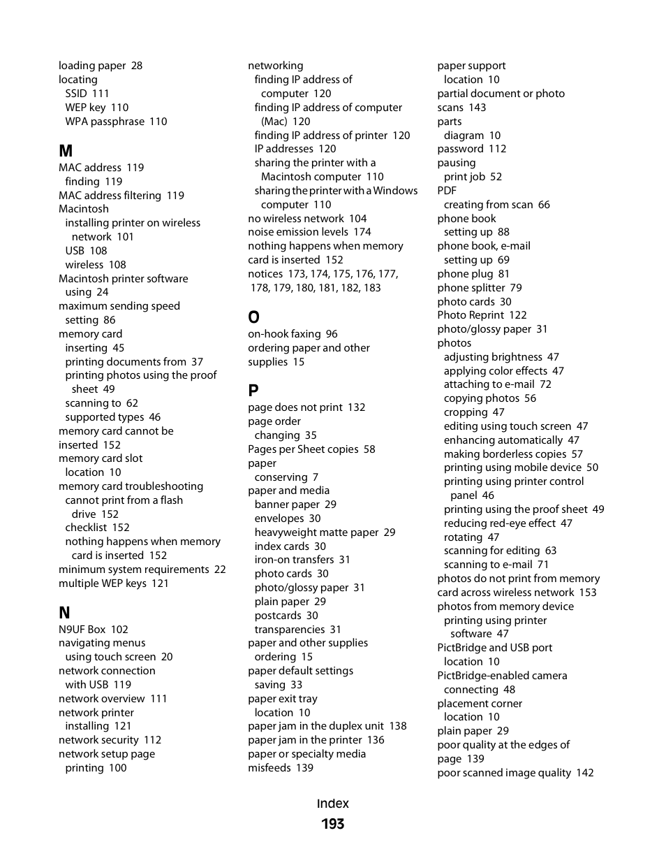 Lexmark S800 User Manual | Page 193 / 197