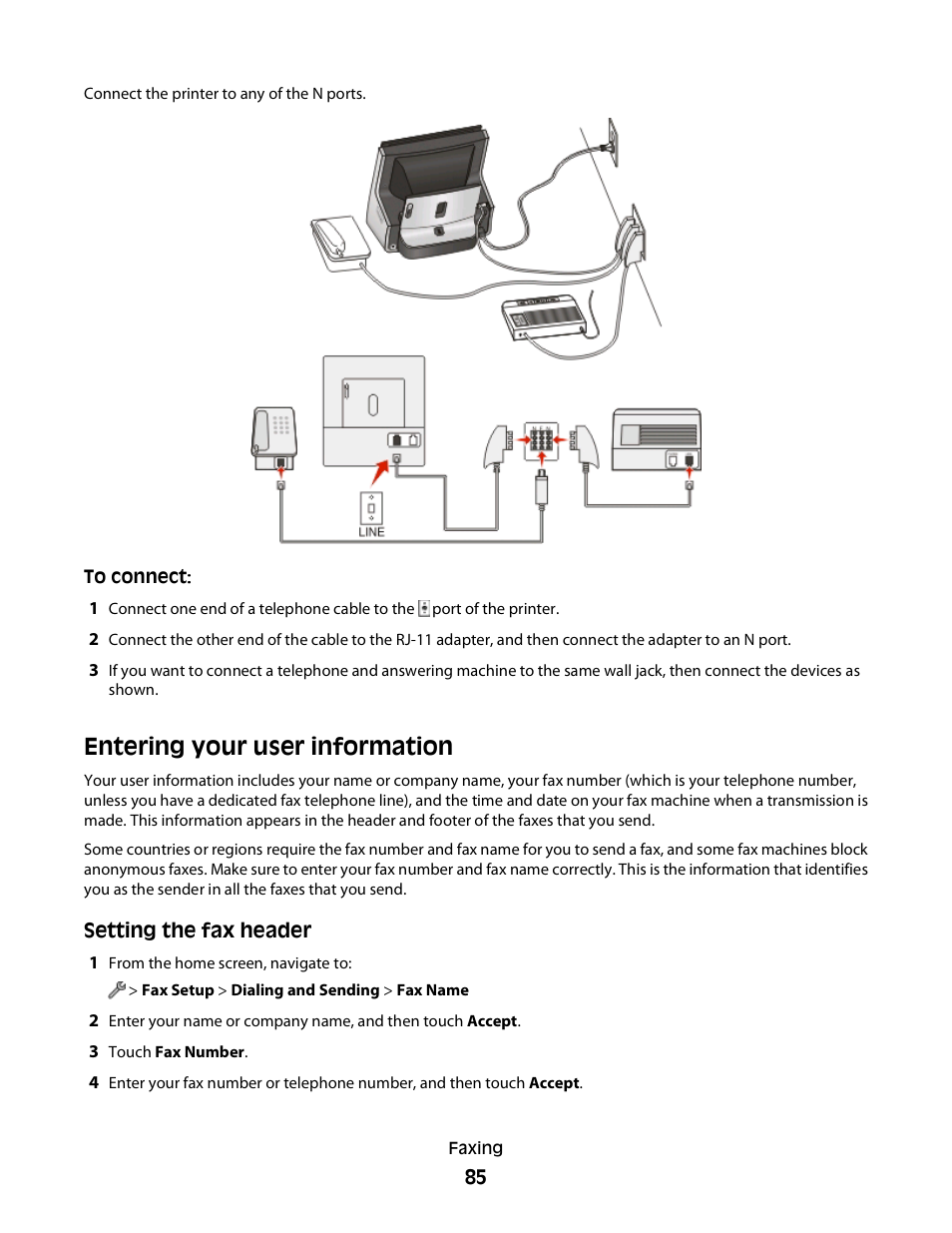 Entering your user information | Lexmark S800 User Manual | Page 85 / 197