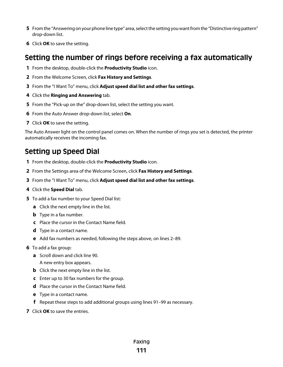 Setting up speed dial | Lexmark 5300 Series User Manual | Page 111 / 194