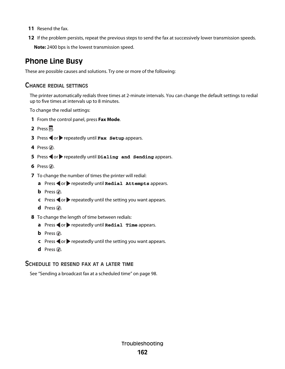 Phone line busy | Lexmark 5300 Series User Manual | Page 162 / 194