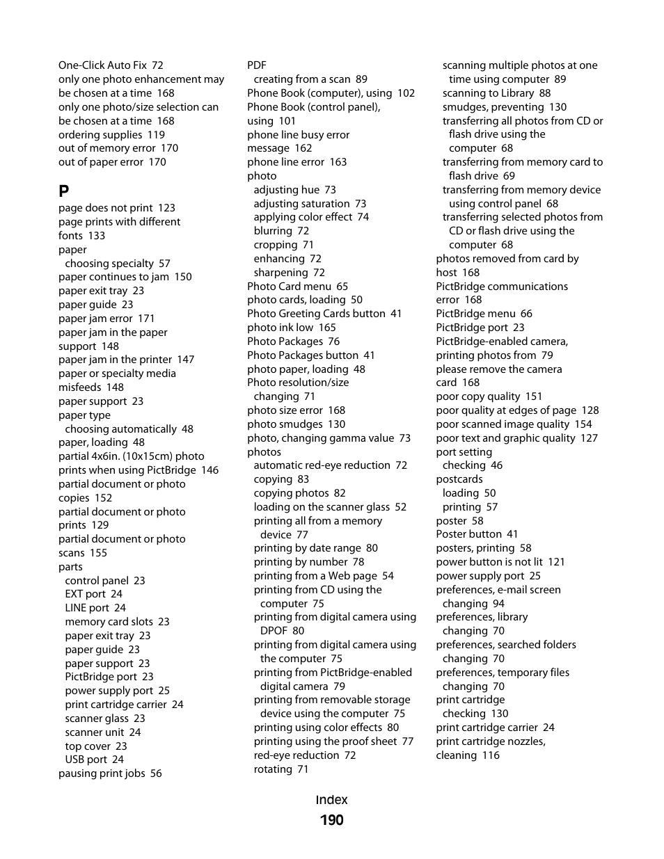 Lexmark 5300 Series User Manual | Page 190 / 194