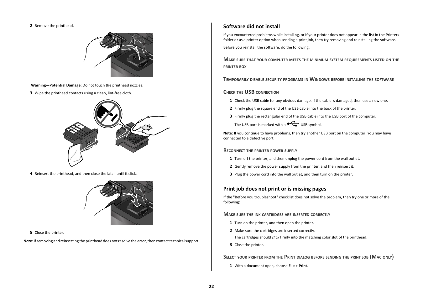 Software did not install | Lexmark S600 User Manual | Page 22 / 25