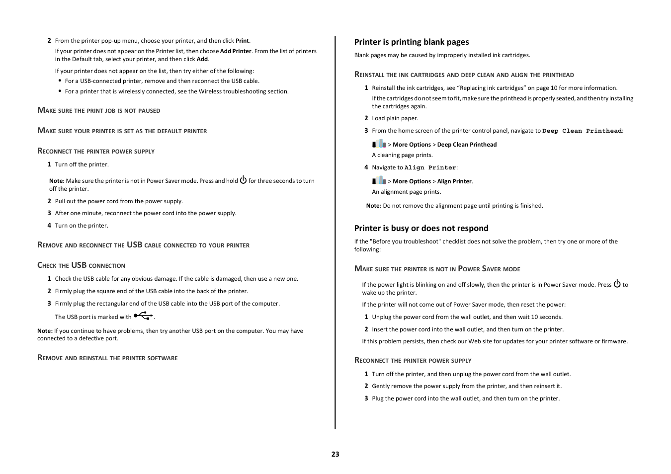 Printer is busy or does not respond | Lexmark S600 User Manual | Page 23 / 25