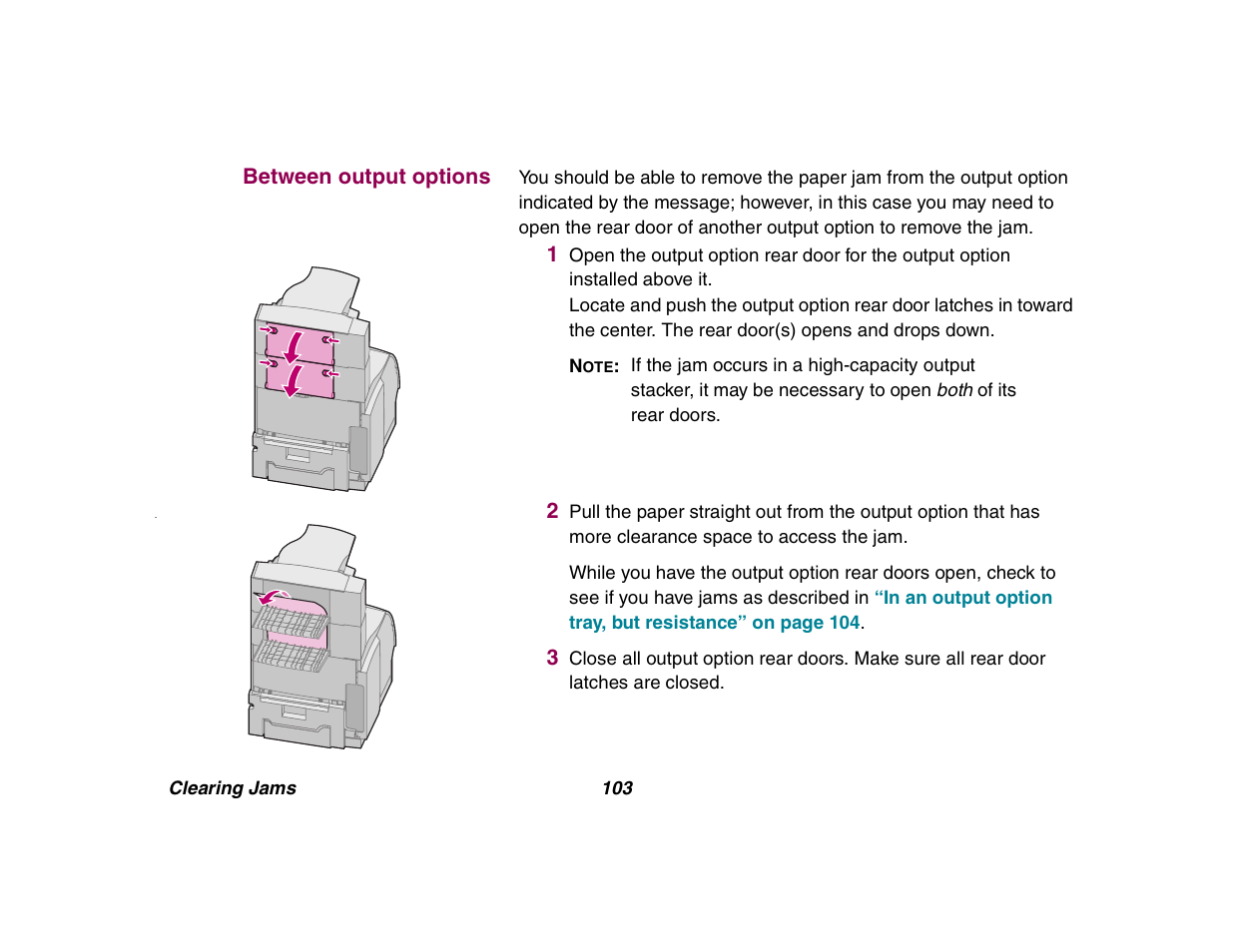 Between output options | Lexmark All in One Printer User Manual | Page 103 / 123