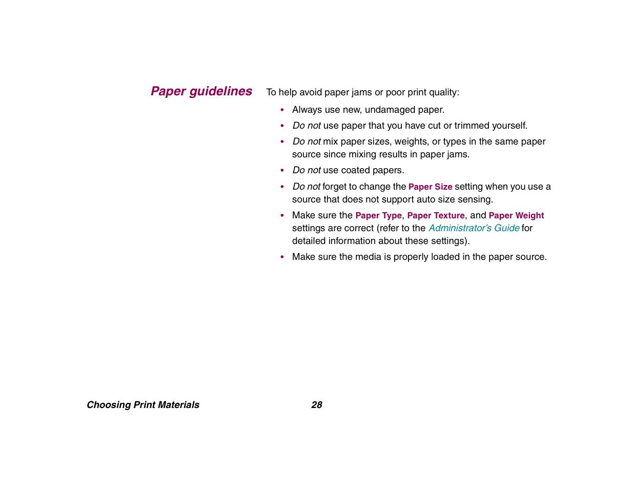 Paper guidelines | Lexmark All in One Printer User Manual | Page 28 / 123