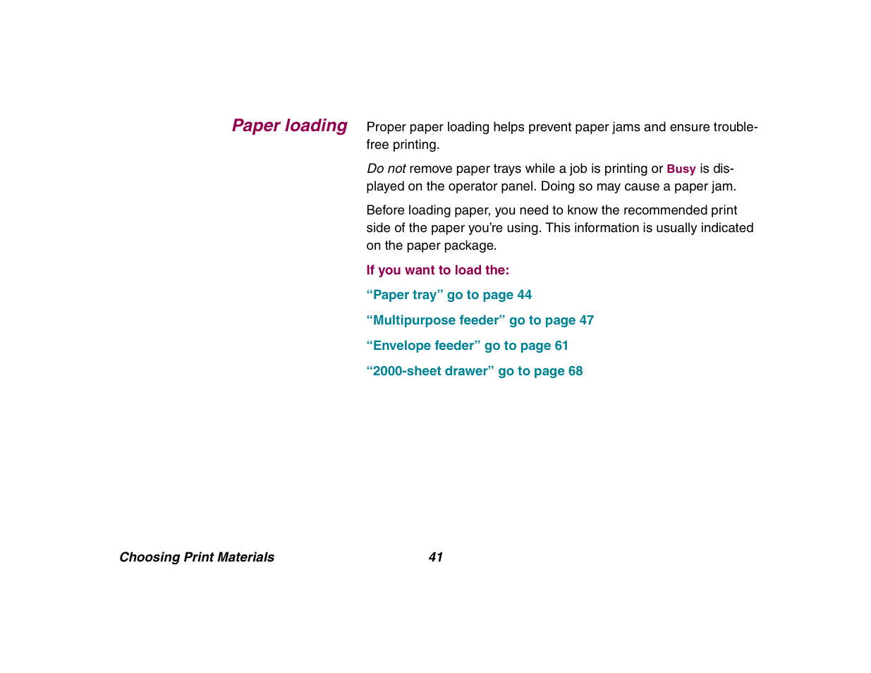 Paper loading | Lexmark All in One Printer User Manual | Page 41 / 123