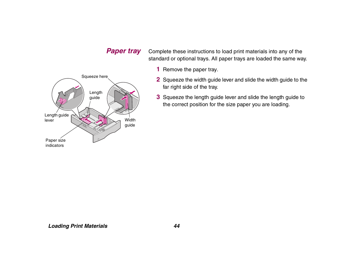 Paper tray | Lexmark All in One Printer User Manual | Page 44 / 123