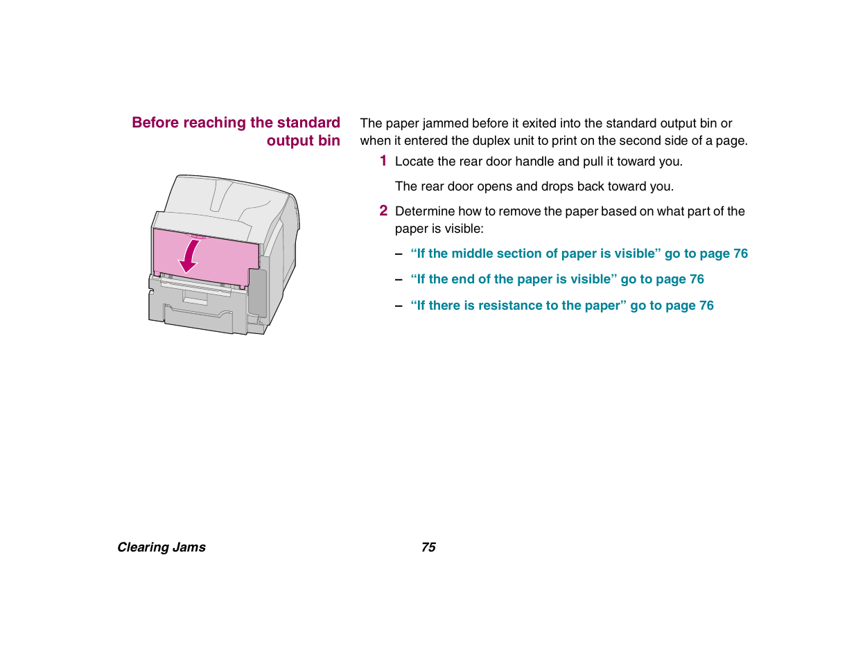 Before reaching the standard output bin | Lexmark All in One Printer User Manual | Page 75 / 123