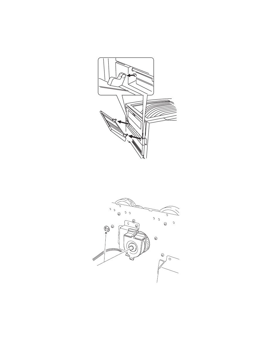 Tray, paper exit removal, Belt up/down clutch removal | Lexmark 5056 User Manual | Page 13 / 80