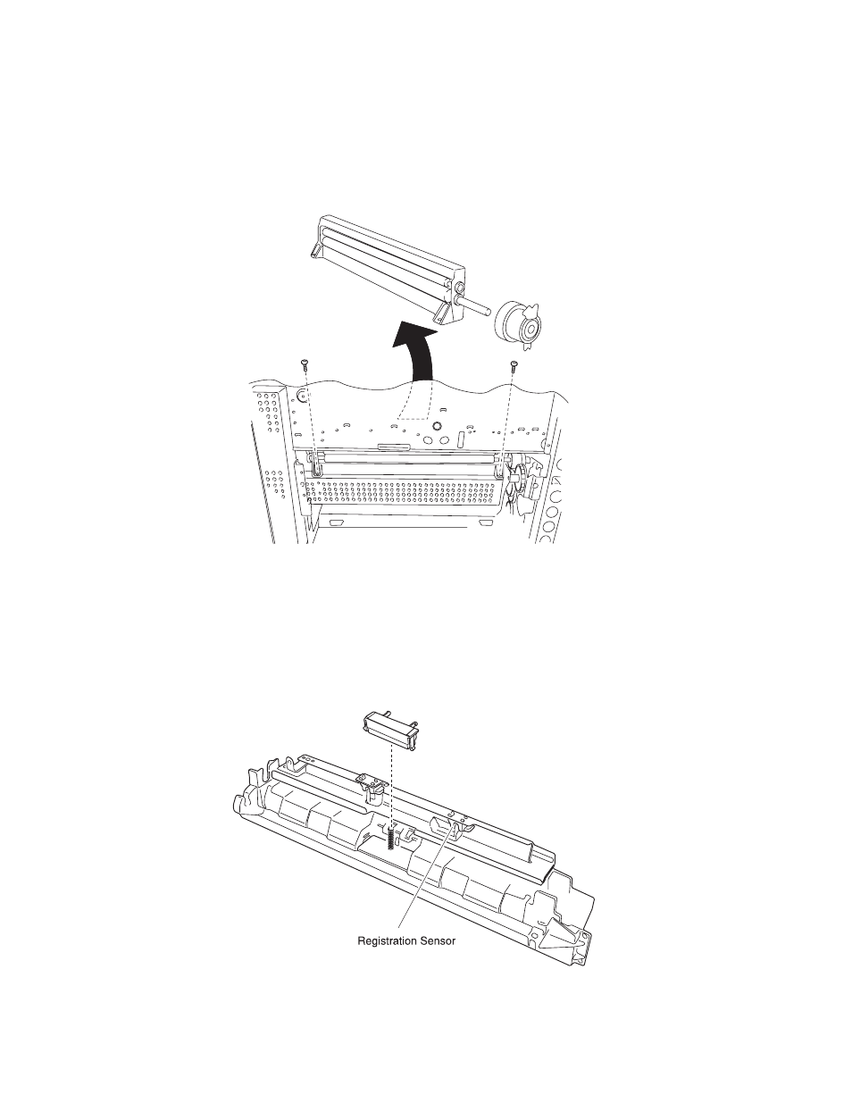 Registration frame, Registration clutch removal, Registration sensor removal | Lexmark 5056 User Manual | Page 31 / 80