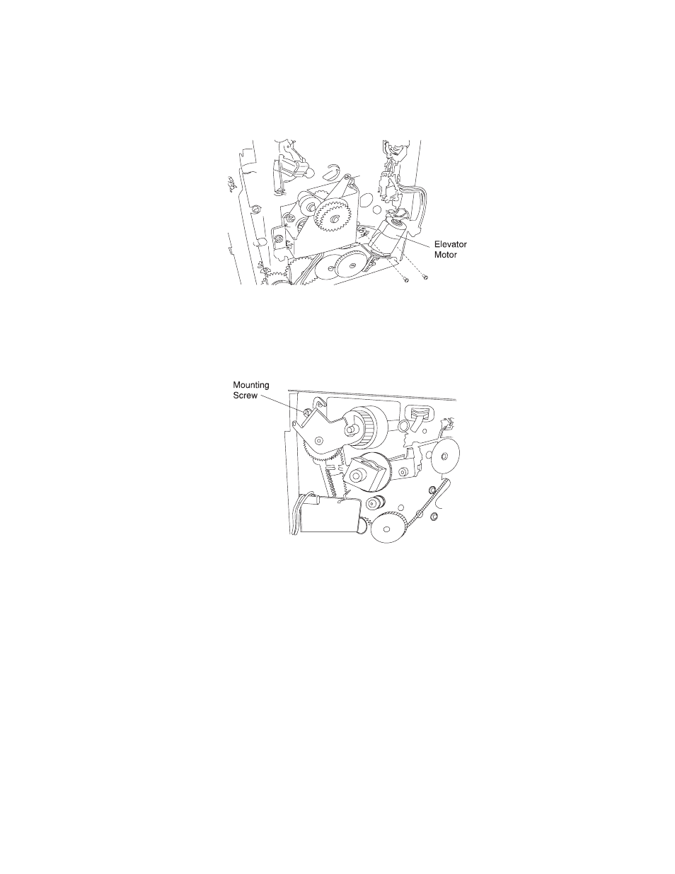 Elevator motor removal, Feed motor assembly removal | Lexmark 5056 User Manual | Page 66 / 80