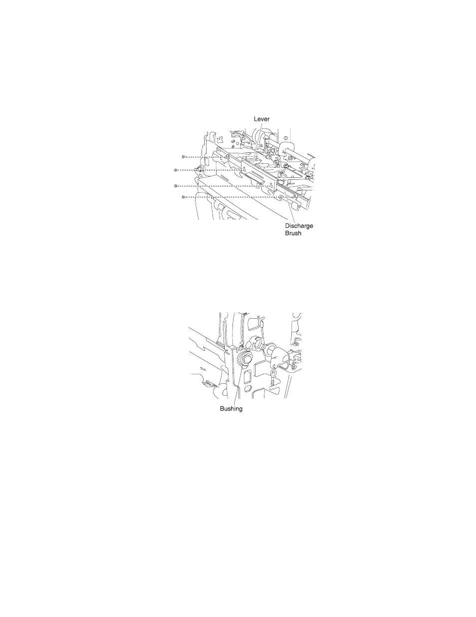 Straight paper exit discharge brush removal, Straight paper exit roller removal | Lexmark 5056 User Manual | Page 76 / 80