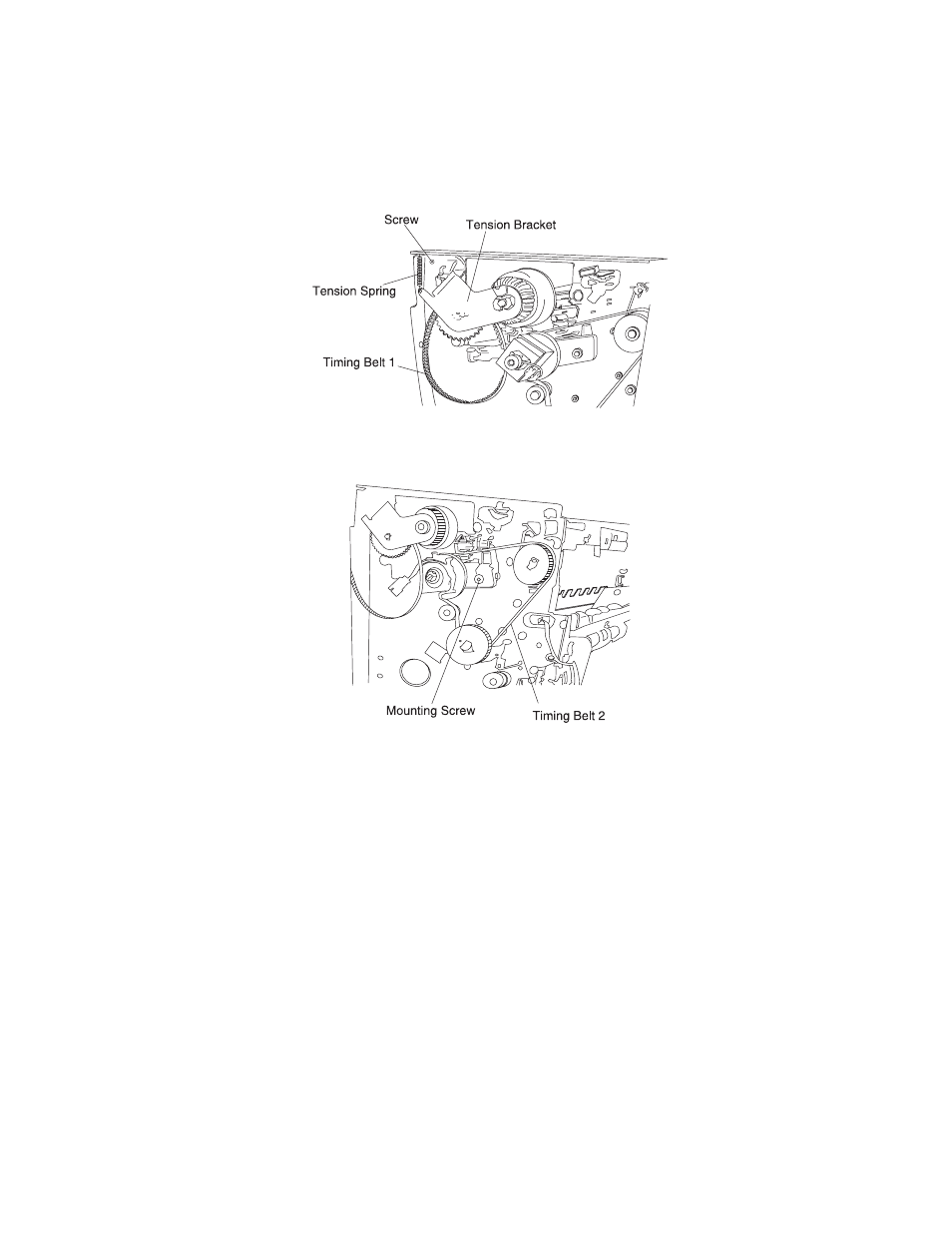 Timing belts 1 and 2 removal | Lexmark 5056 User Manual | Page 78 / 80