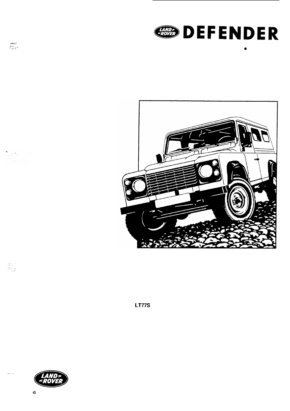 Land Rover DEFENDER LT77S User Manual | 50 pages
