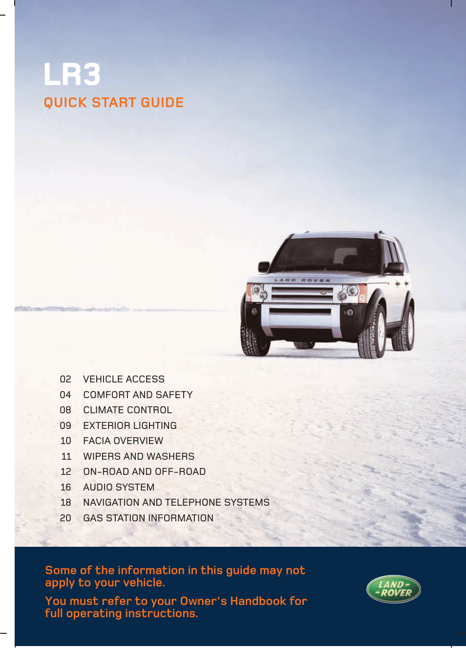 Land Rover LR3 User Manual | 11 pages