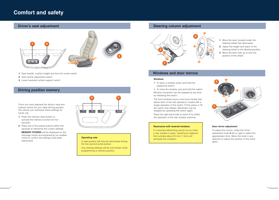 Comfort and safety | Land Rover LR3 User Manual | Page 3 / 11