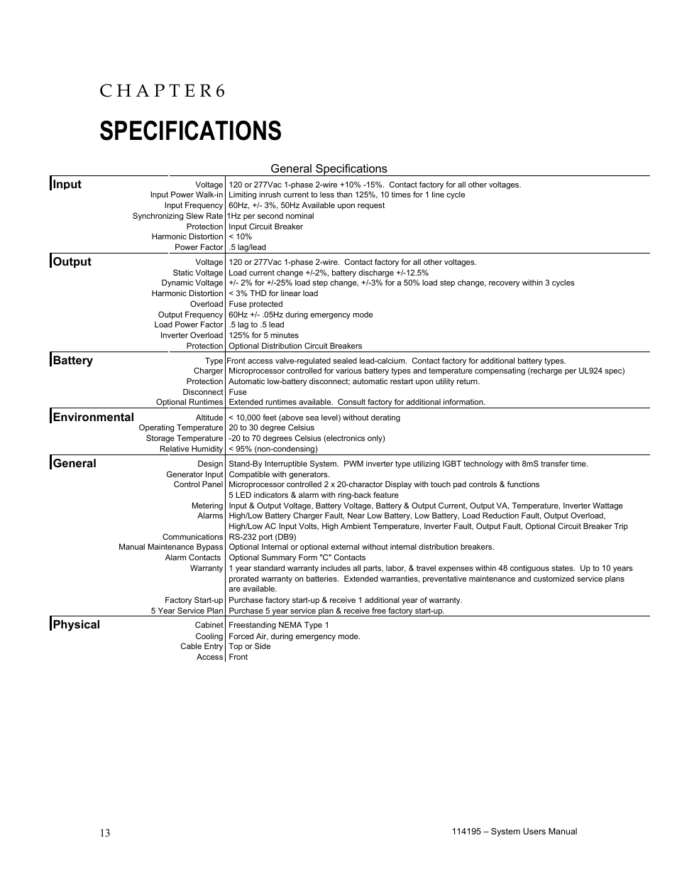 Specifications | LifeWay Electric Heater User Manual | Page 14 / 18