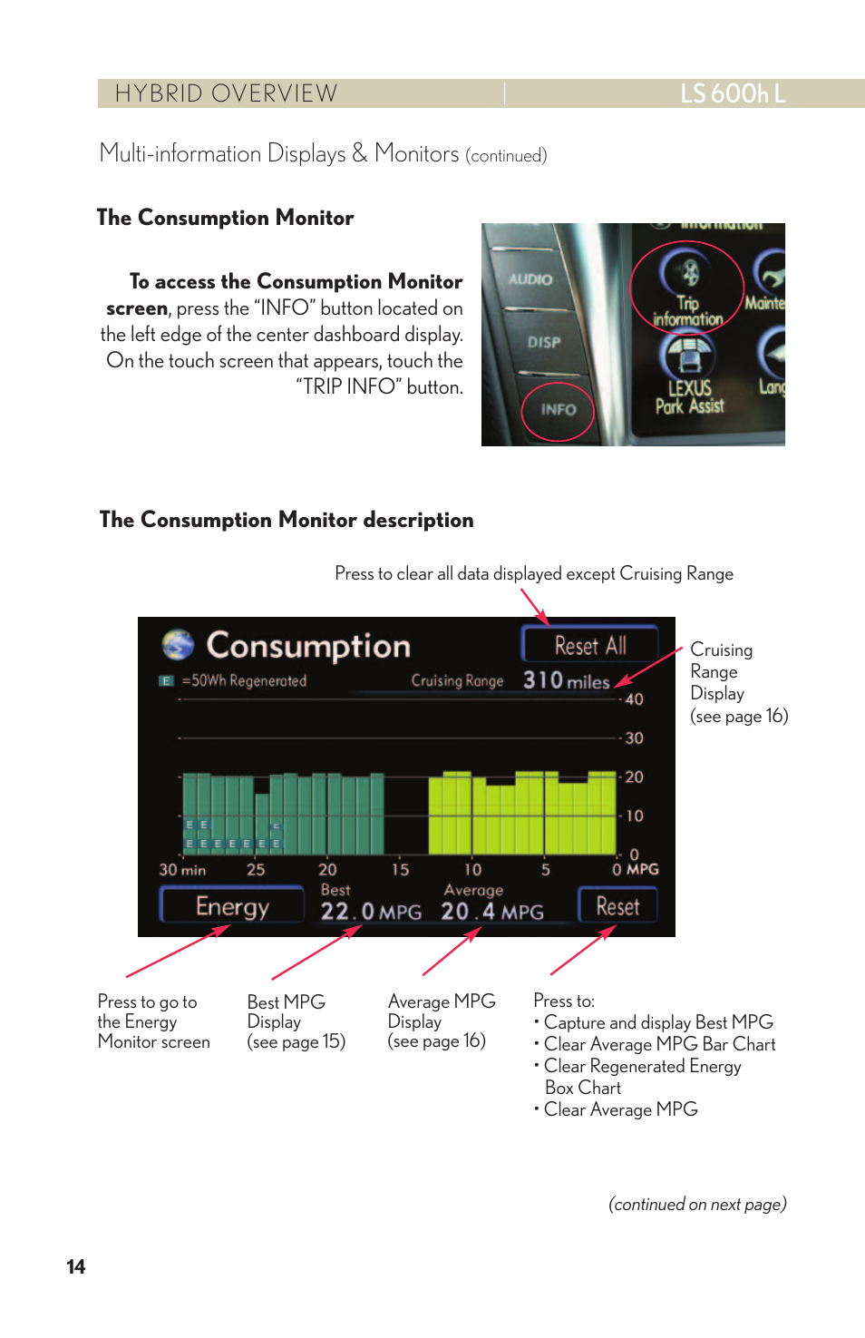 Multi-information displays & monitors, Ls 600h l | Lexus LS 600h L User Manual | Page 17 / 31