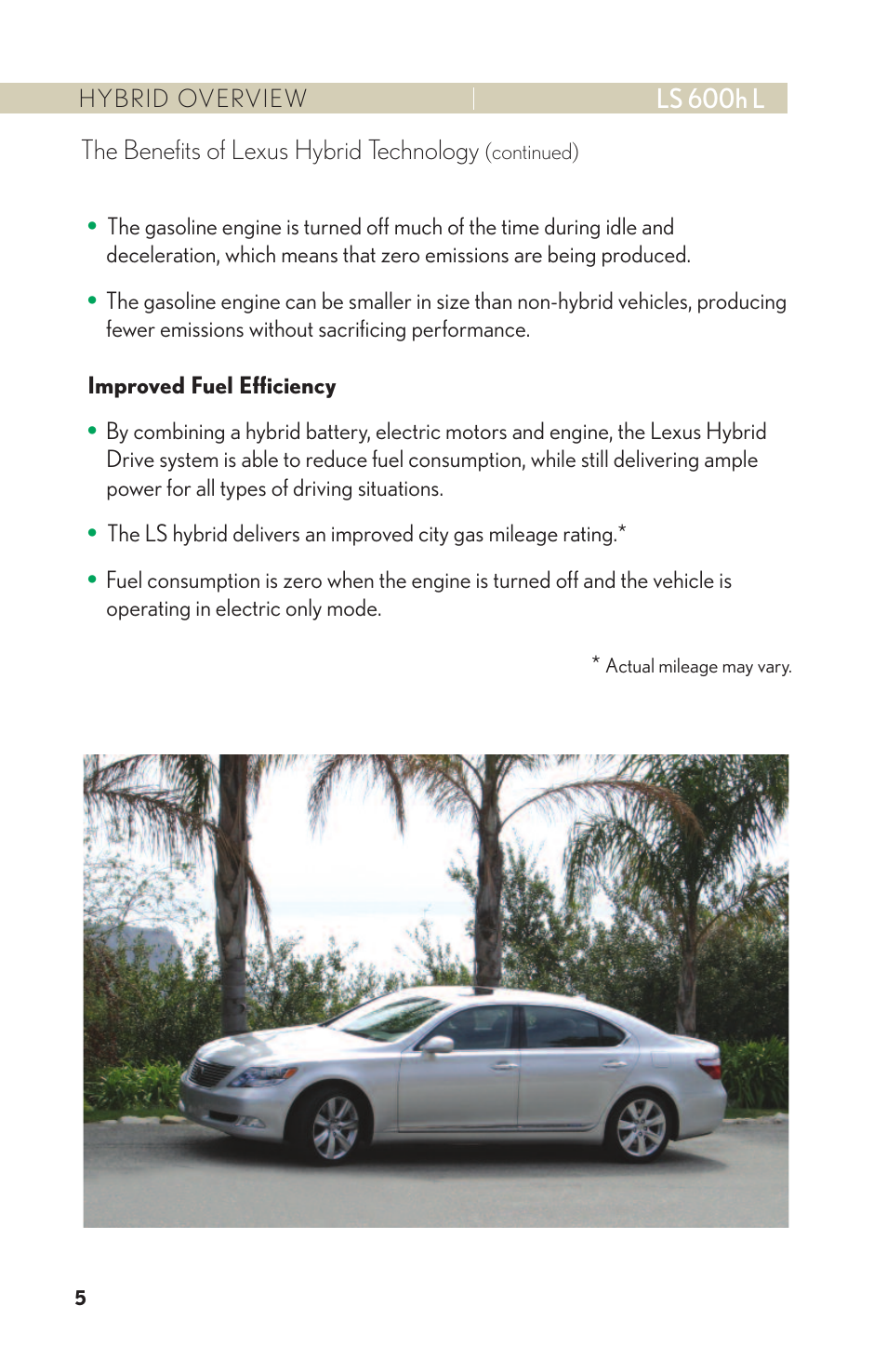 Lexus LS 600h L User Manual | Page 8 / 31
