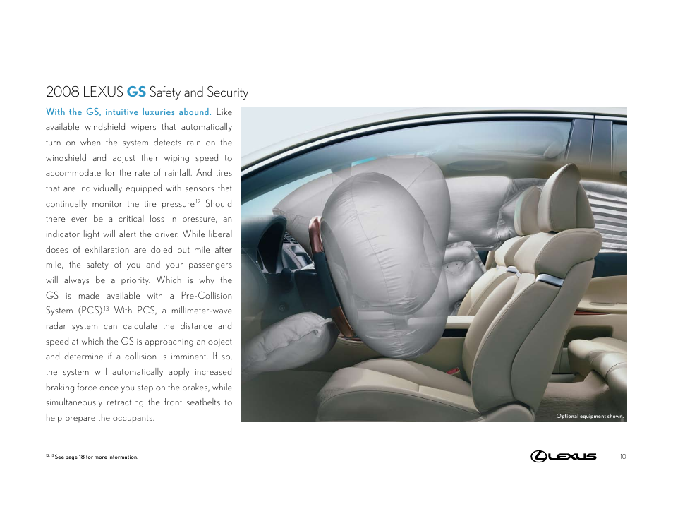 2008 lexus gs safety and security | Lexus 2008 GS User Manual | Page 10 / 18