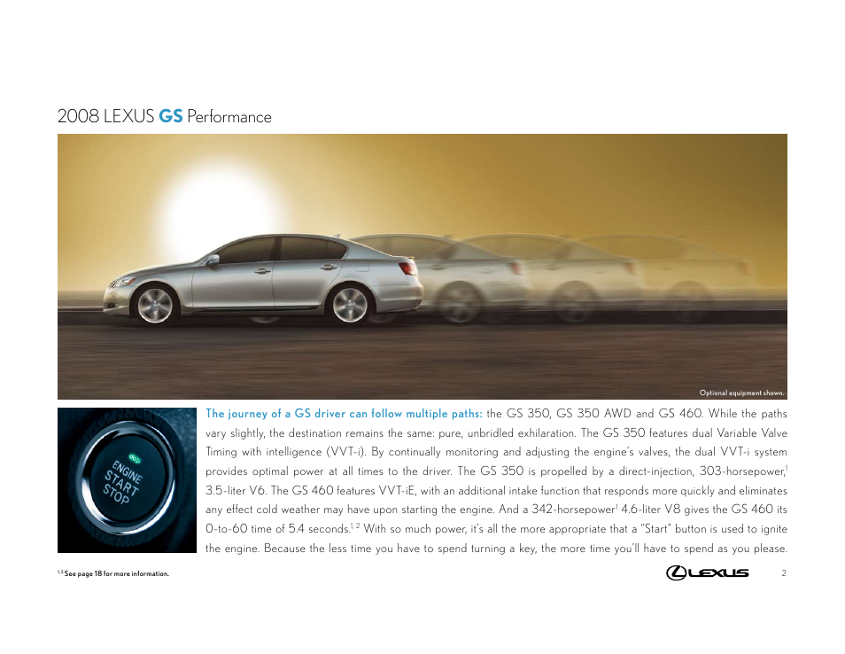 2008 lexus gs performance | Lexus 2008 GS User Manual | Page 2 / 18