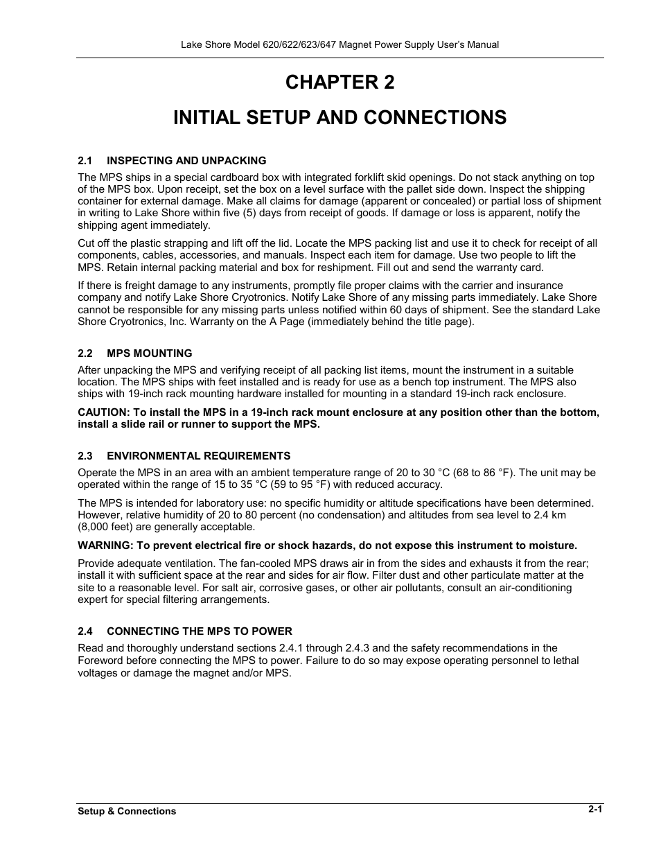 Chapter 2, Initial setup and connections | Lakeshore Learning  Materials 622 User Manual | Page 17 / 90