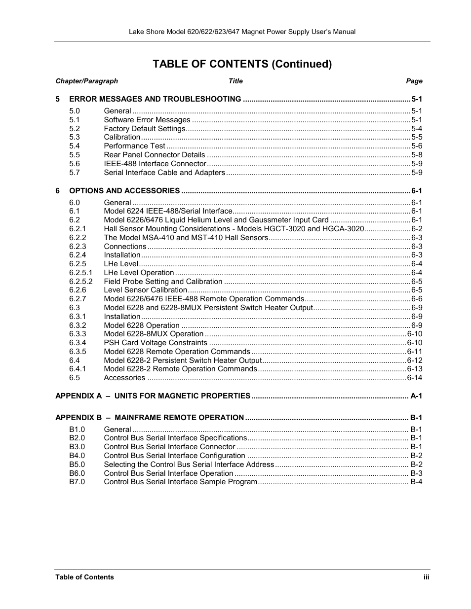Table of contents (continued) | Lakeshore Learning  Materials 622 User Manual | Page 5 / 90
