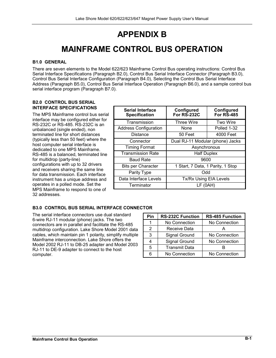 Appendix b, Mainframe control bus operation | Lakeshore Learning  Materials 622 User Manual | Page 85 / 90