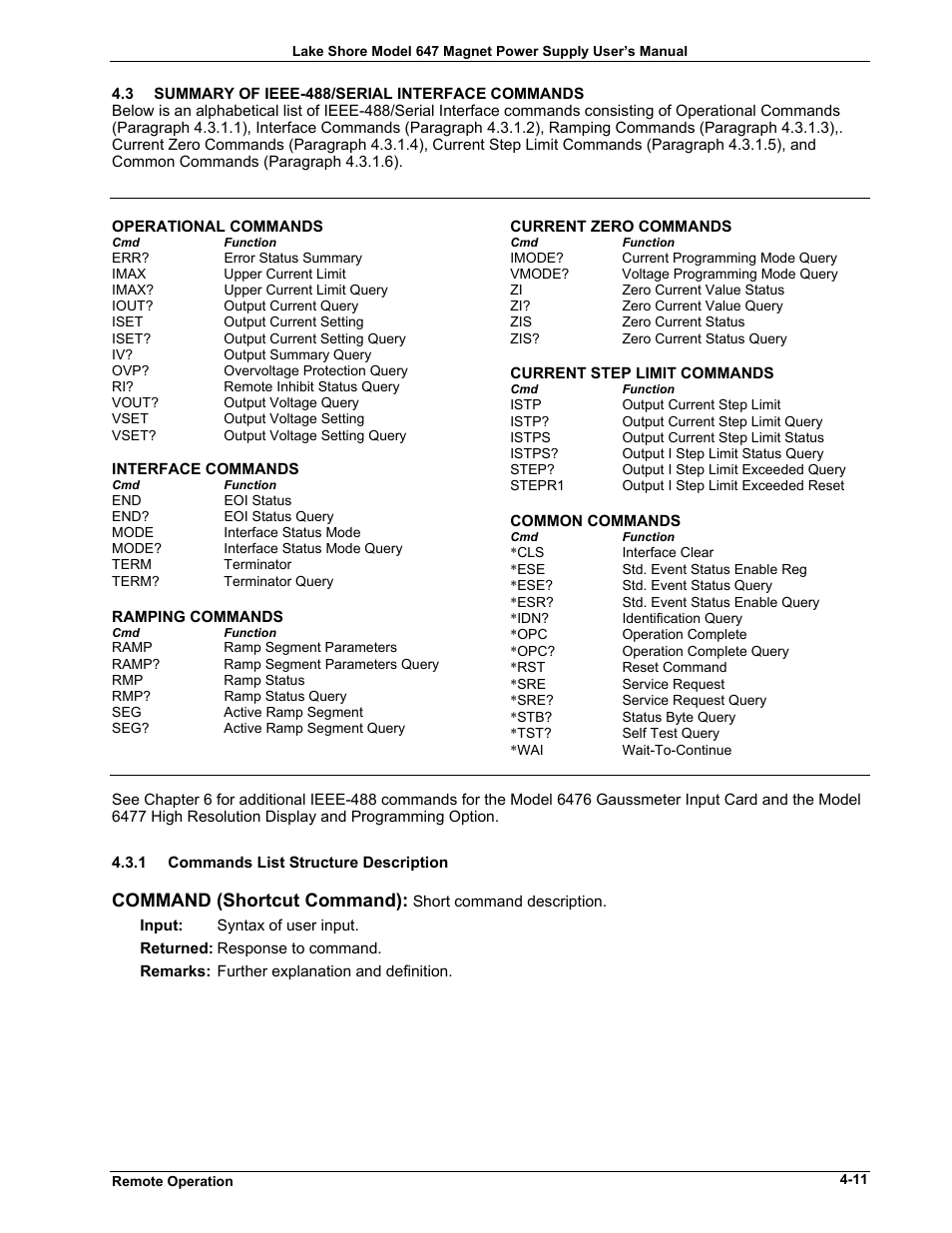 Command (shortcut command) | Lakeshore Learning  Materials 647 User Manual | Page 41 / 72