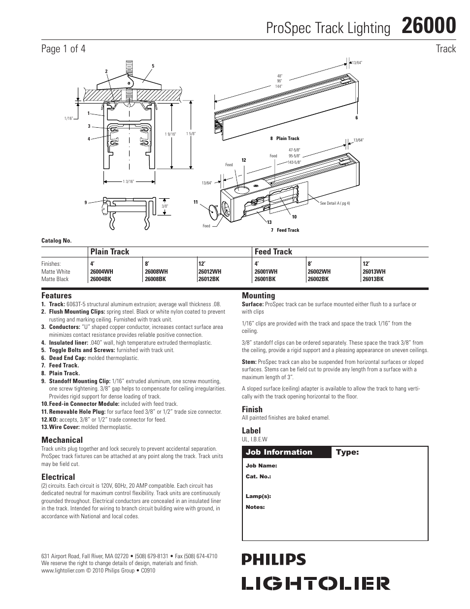 Lightolier 26000 User Manual | 4 pages