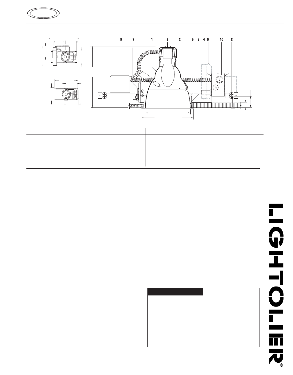 Lightolier Calculite HID Downlight C7E17VM User Manual | 2 pages