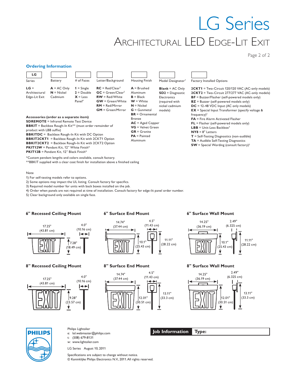 Lg series, Led e, Rchitectural | Lightolier LG Series User Manual | Page 2 / 2