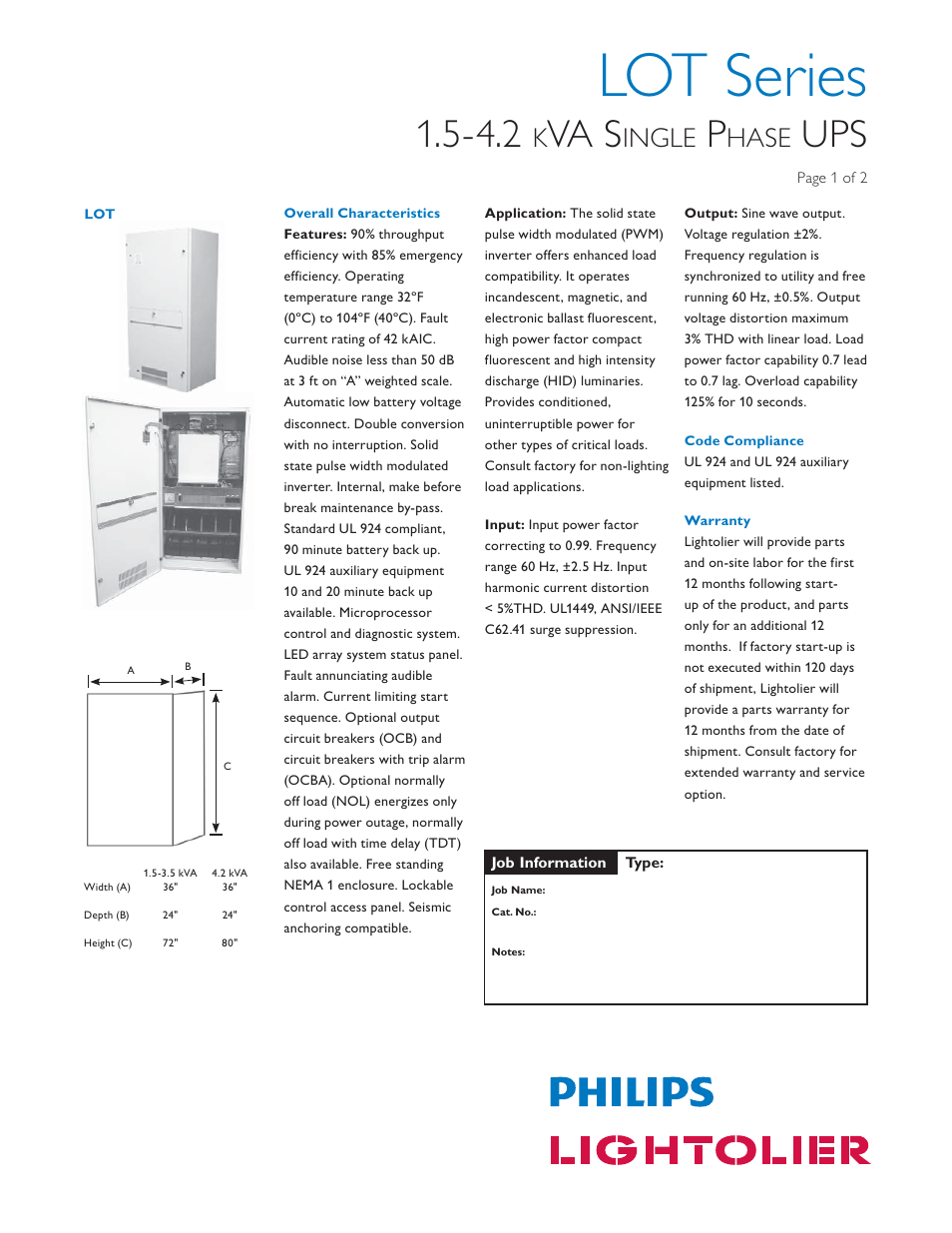 Lightolier LOT Series User Manual | 2 pages