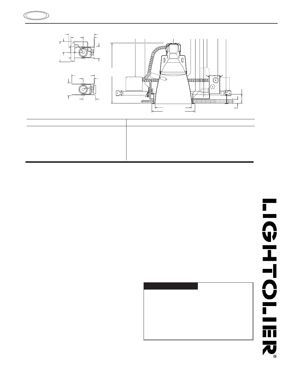 Lightolier Calculite HID Downlight C7P38MH User Manual | 2 pages