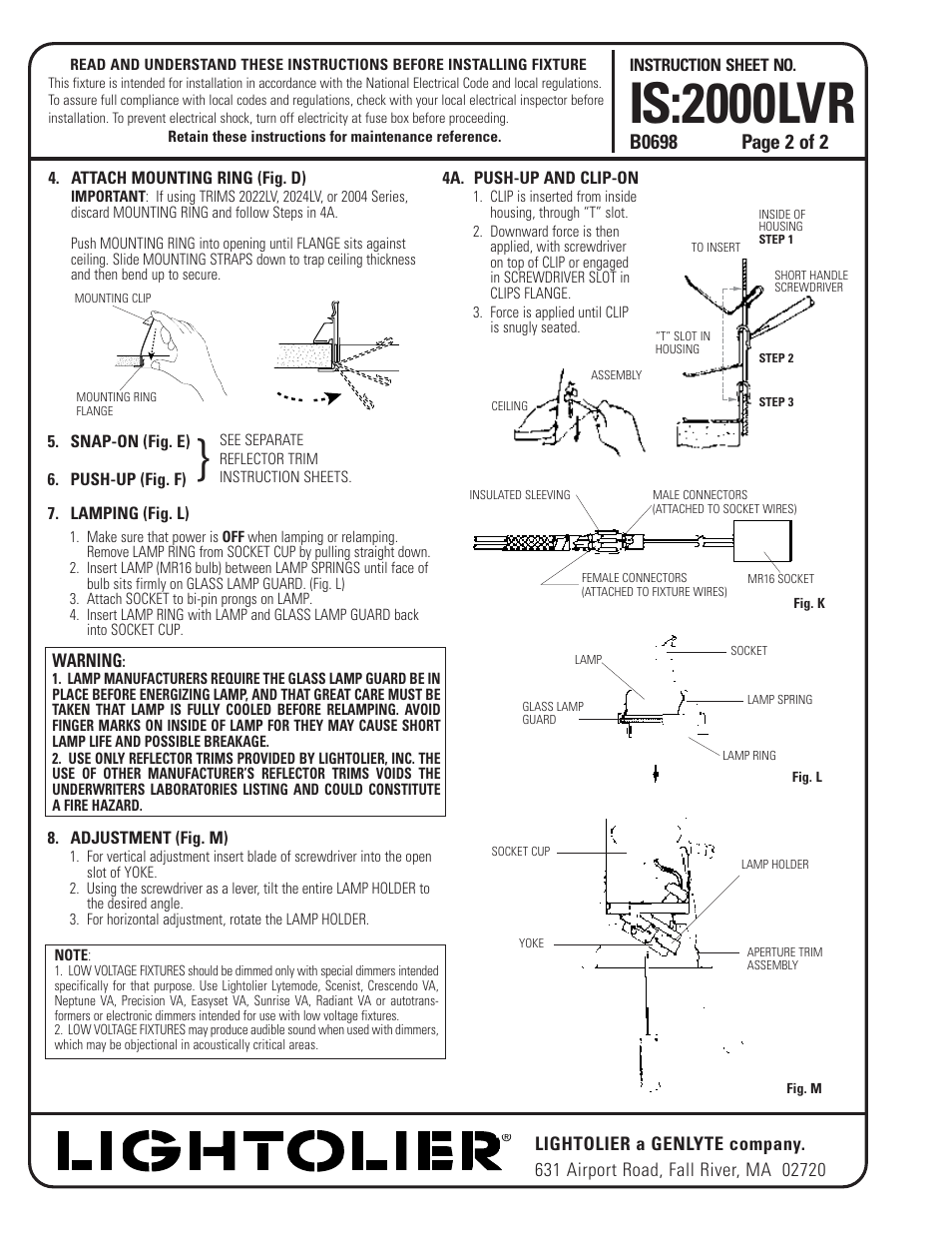 Is:2000lvr | Lightolier 2000LVR User Manual | Page 2 / 2