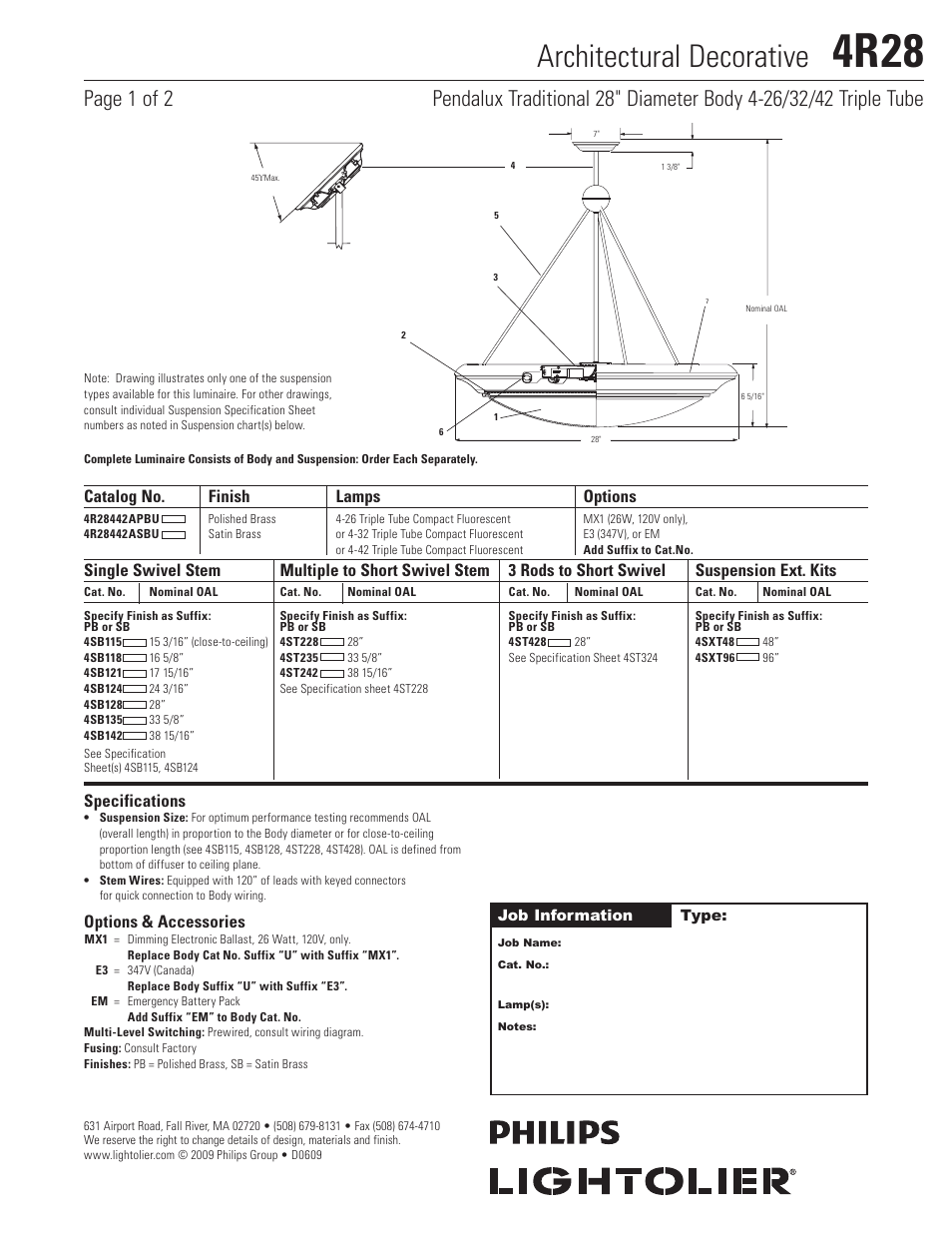 Lightolier Architectural Decorative 4R28 User Manual | 2 pages