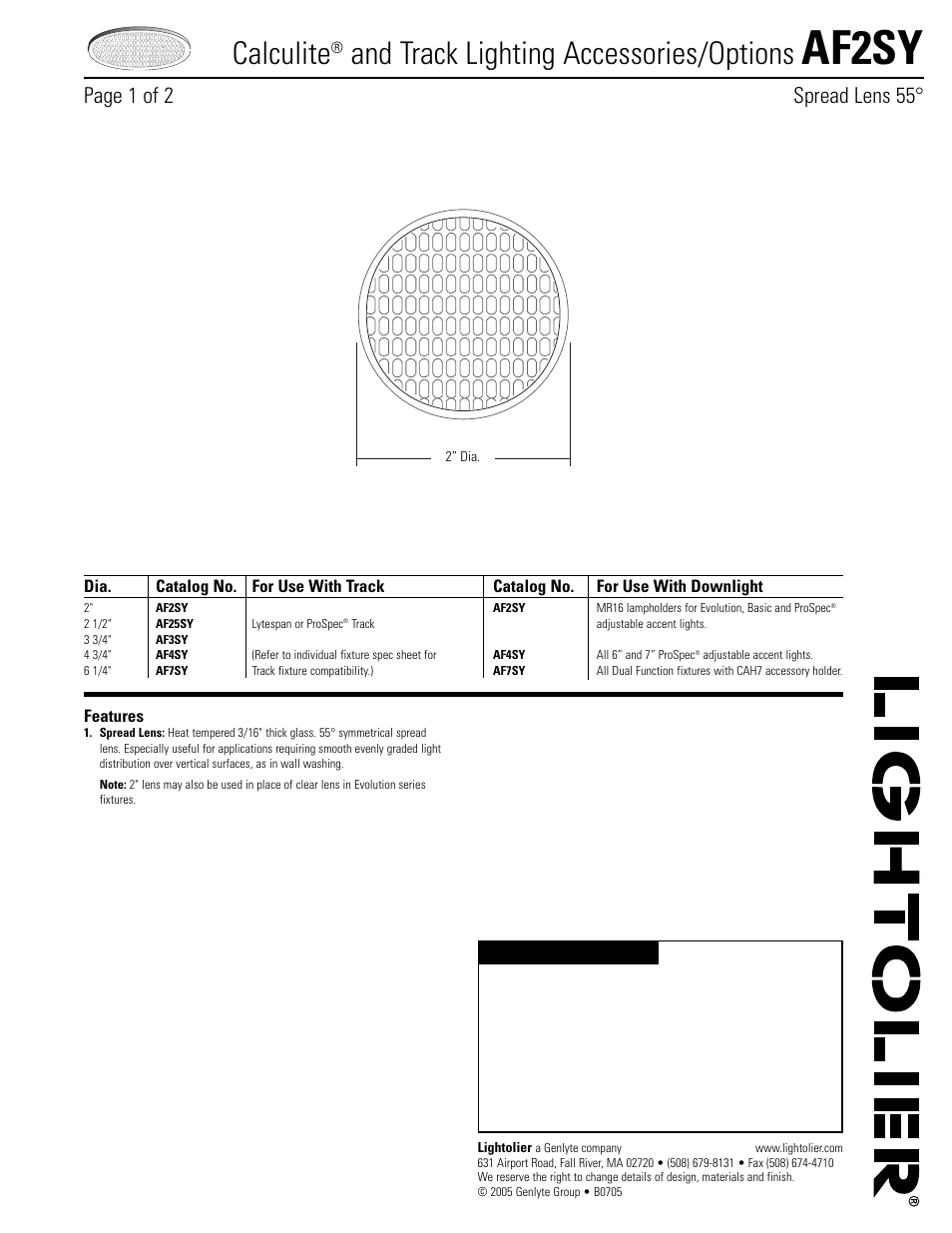 Lightolier AL2HC User Manual | 2 pages