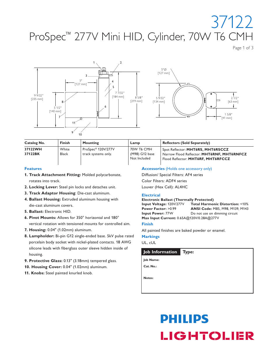 Lightolier 37122 User Manual | 3 pages