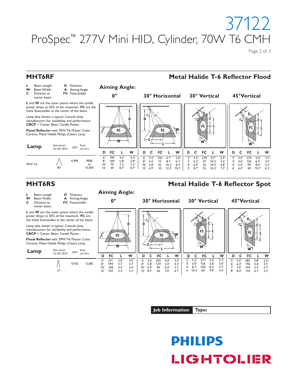 Prospec, Lamp | Lightolier 37122 User Manual | Page 2 / 3