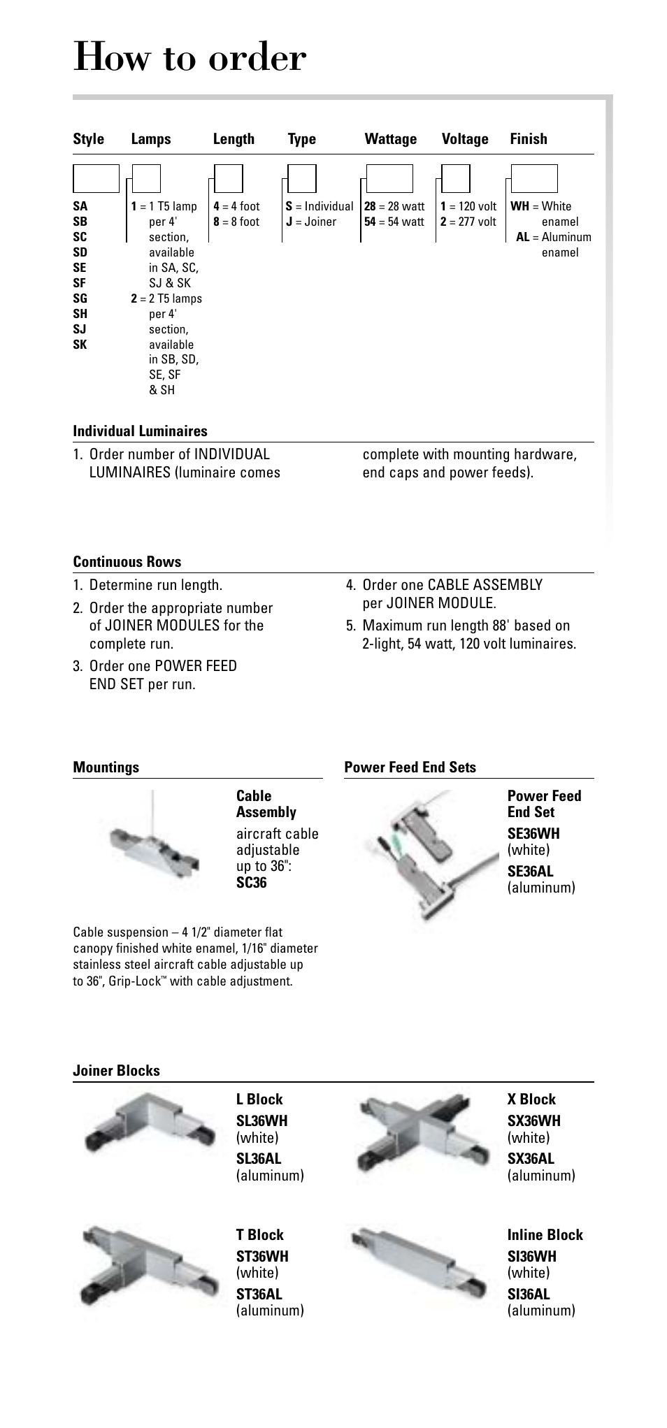 How to order | Lightolier T5 User Manual | Page 10 / 11