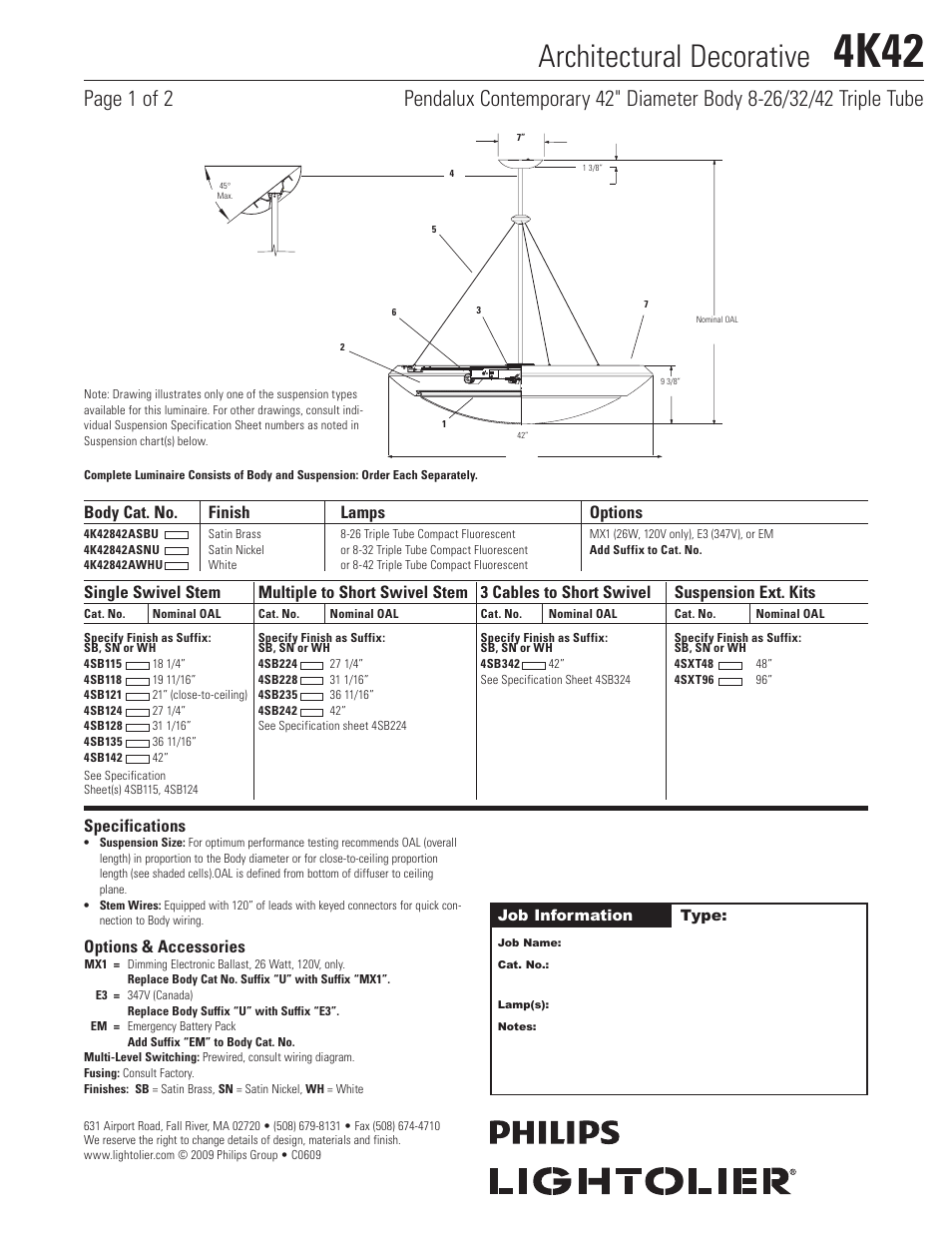 Lightolier Architectural Decorative 4K42 User Manual | 2 pages