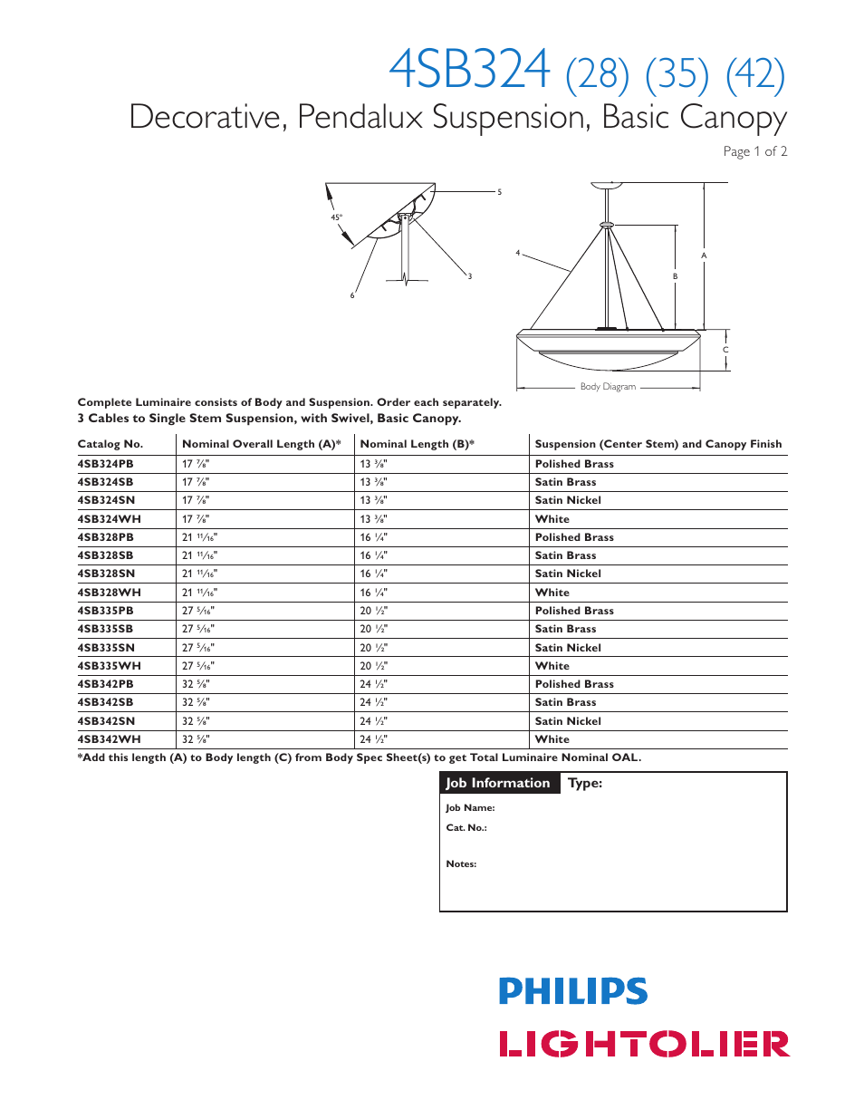 Lightolier Architectural Decorative 4SB324 User Manual | 2 pages